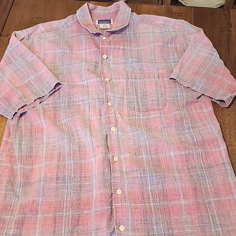 NORTHCREST SHORT SLEEVE BUTTON FRONT COLLARED SHIRT SZ XLT(46-48)